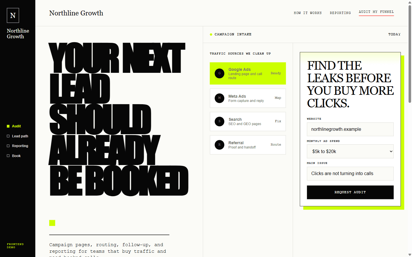 Northline Growth customer-facing website screenshot
